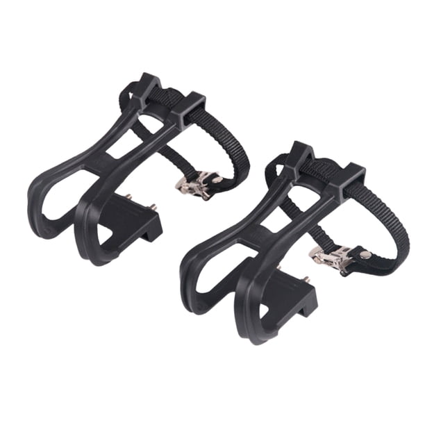 1 par de ciclismo de nylon MTB Road Mountain Bike Pedal de bicicleta Correa de clip Clip Correas (Negro)