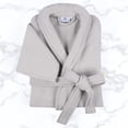 thumbnail image 2 of Superior Waffle Weave Cotton Unisex Adult Bath Robe, Silver, Small, 2 of 12