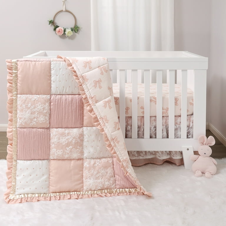 The Peanutshell 3-Piece Crib Bedding Set for Girls – Fitted Sheet - Main Image