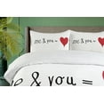 thumbnail image 4 of Ambesonne Love Duvet Cover Sets, Words Affection Romance, 2-King, Red Black White, 4 of 6