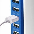 thumbnail image 4 of USB Charging Station Hub, Portable Smart 6A 30W 6 Port USB Wall Charger, Desktop Charging Multi Ports Rapid Adapter for Cellphones iPad iMac MacBook Camera PC & Laptop (BLUE), 4 of 5