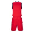 thumbnail image 4 of HAOTAGS 2Pcs Basketball Jersey Set for Boys(4-16), Youth Lightweight Basketball Tank Top and Track Shorts Red, 4 of 7