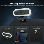 Vizolink 2K/1080P 60fps Gaming Webcam with Autofocus, RGB Fill Light, Dual Microphones for PC, Laptop, Switch, Streaming
