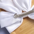 thumbnail image 4 of Blekii Large White Satin Bow Hair Clips - 2pcs, Big Bow with Long Ribbon, French Barrette for Girls & Women, Scarf Hair Slides, 4 of 5