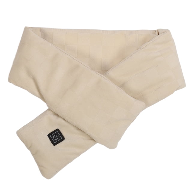 Bufanda térmica suave, lavable, eléctrica, con alimentación por USB, ajustable en 3 temperaturas, para interior y exterior, color beige