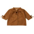 thumbnail image 1 of Little Girls Jacket Solid Color Loose Bow Neck Side Pockets Outerwear, 1 of 5