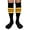 Black / Golden Yellow, variant on Couver Unisex Black Triple Stripe Baseball Softball Knee High Socks, Yellow, Large