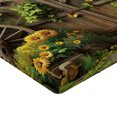 thumbnail image 2 of Ambesonne Rustic Fitted Sheet, Barn Door and Summer Blooms, Full Size, Fern Green Sepia and Yellow, 2 of 3