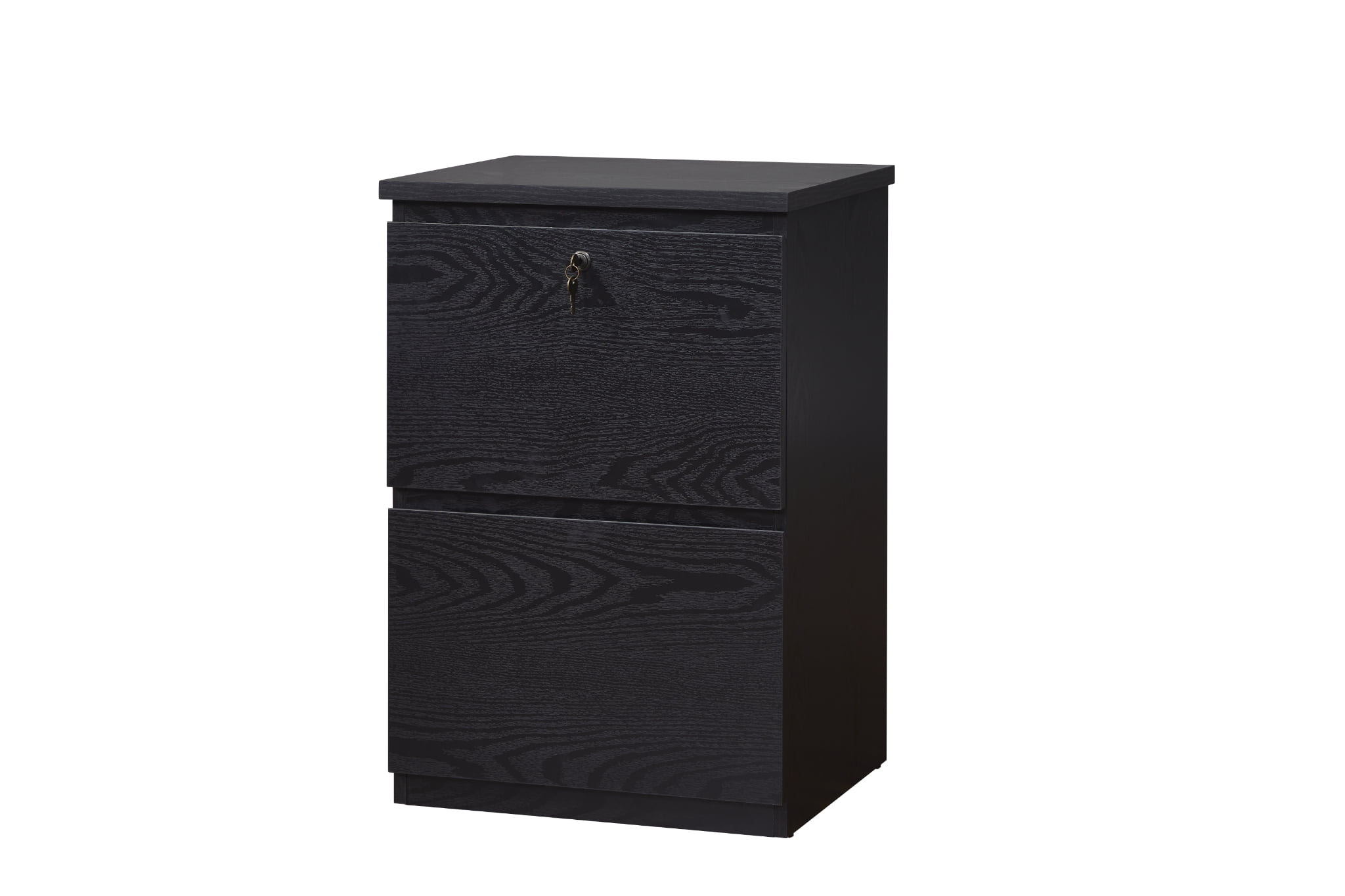KOWO 2 Drawer Wood File with Lock, Black