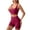 Red, variant on Women's Workout Sets Ribbed Tank 2 Piece Seamless High Waist Gym Outfit Yoga Shorts Sets