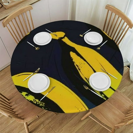 

SHERONV Bananas Round Table Cover Stain Resistant Washable Indoor Outdoor Tablecloth Kitchen Dining Wedding Parties Picnic Farmhouse 100% Polyester Fiber 54-58