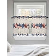 thumbnail image 5 of 4th of July Tier Curtains 24 Inch Length,Sheer Curtains for Bedroom Living Room Window Patriotic Blue Red Star Independence Day Voile Drapes Kitchen Curtains Small Half Window 27.5"x24" 2 Panels, 5 of 7