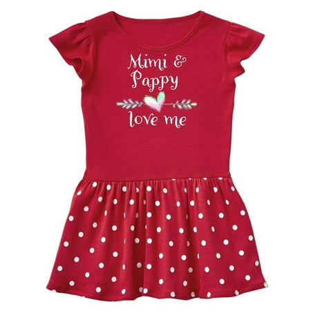 

Inktastic Mimi and Papa Love Me- Heart Grandchild Gift Toddler Girl Dress
