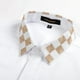thumbnail image 3 of Blusa y camisa de manga larga con cuello vuelto para hombre, informal, de negocios, lisa, con botones, de manga corta, con cuello vuelto, blusa de poliéster para hombre, 3 of 8