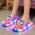 thumbnail image 5 of FINALGANG Kids Open Toe Single Strap Slide Slippers With 3D Cartoon Decor Colorful Light-Up Sole For Indoor Outdoor Summer Daily Wear Pink, 5 of 5