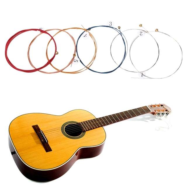 Cuerdas guitarra Folclórica Ehuebsd 6 Unids/set Coloridas