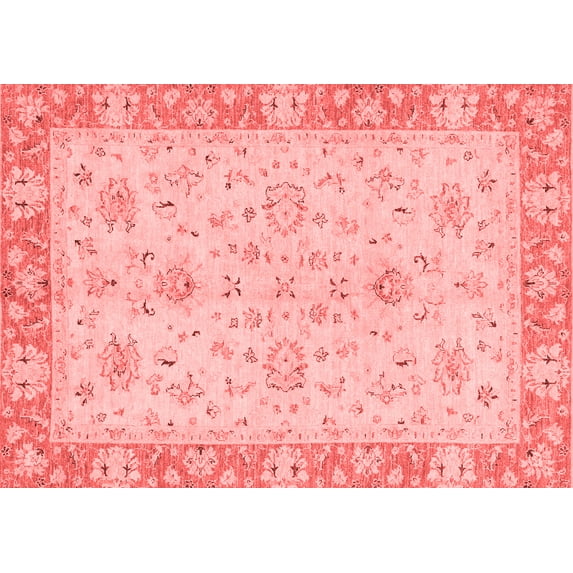 Ahgly Company Indoor Rectangle Abstract Red Modern Area Rugs, 8' x 12'