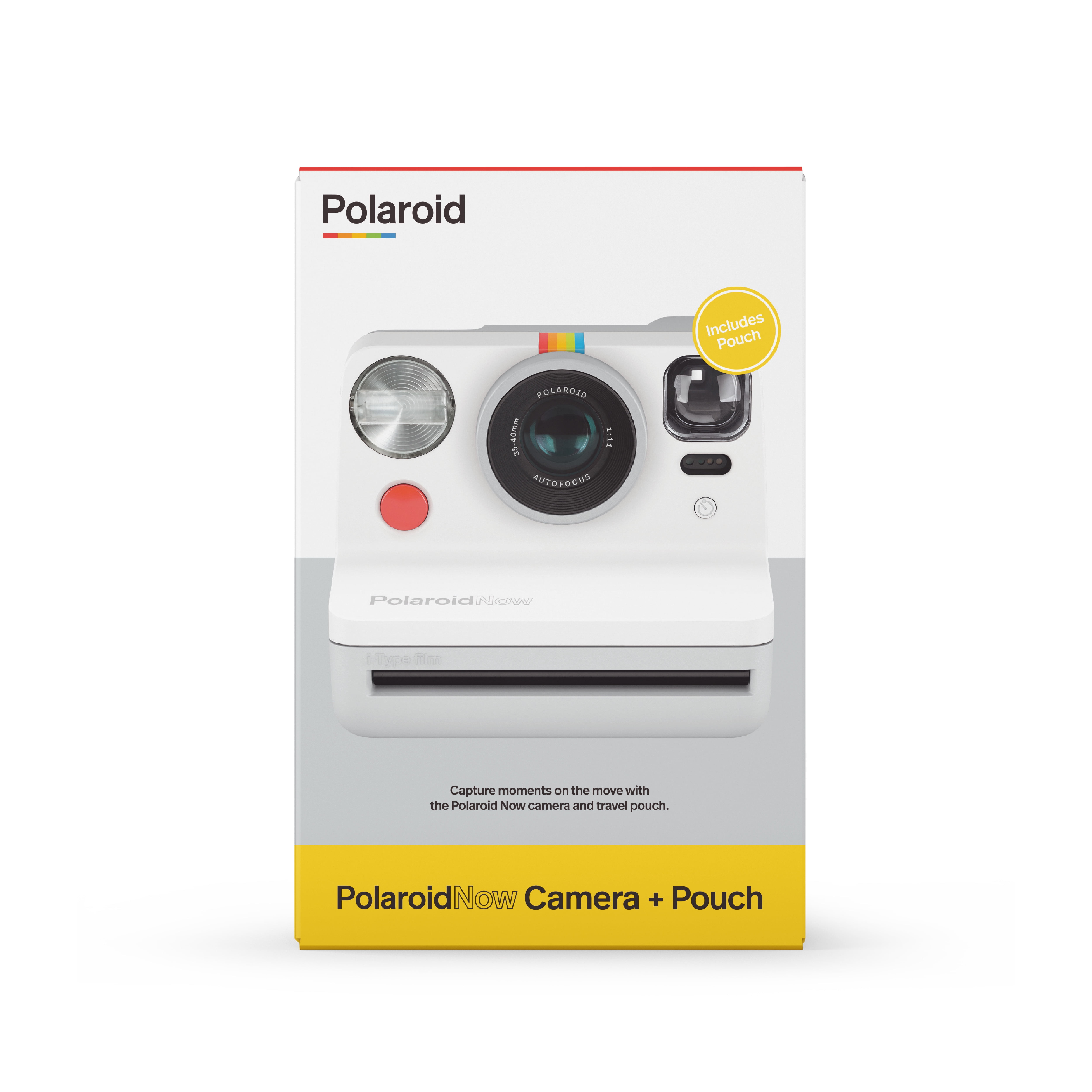 Polaroid Now Bundle with Black Camera and Red Travel Pouch 