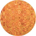 thumbnail image 1 of Ahgly Company Indoor Round Abstract Orange Contemporary Area Rugs, 4' Round, 1 of 1