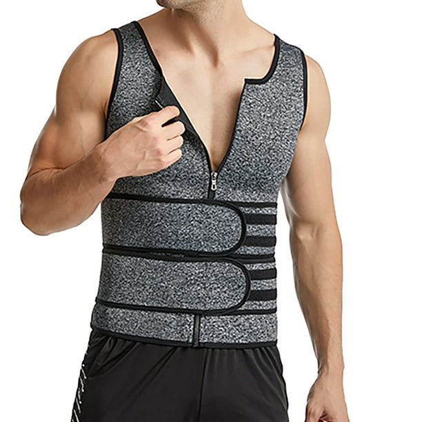 XZNGL Men Waist Trainer Vest Men Vest Waist Trainer Adjustable Training  Double Zip Body Shaper Waist Trainer Vest 