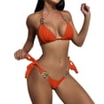 thumbnail image 1 of Gibobby Women Plus Size Triangle Bikini Sets Two Piece Double Straps Halter Swimsuit Side Tie String Sexy Bathing Suits(Orange,M), 1 of 9