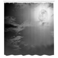 thumbnail image 3 of Ambesonne Night Sky Shower Curtain, Full Moon and Clouds, 69"Wx84"L, Black White, 3 of 3