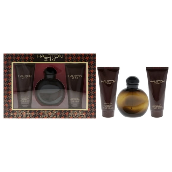 Halston Z-14 par Halston pour Hommes - Coffret Cadeau 2 Pcs Vaporisateur EDC 4,2 Oz, Baume après-Rasage 3,4 Oz, Gel Douche et Cheveux 3,4 Oz