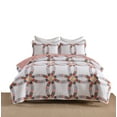 thumbnail image 2 of 3 Pcs 100% Cotton Double-Ring Chain Patchwork Quilt Bedspread Set |Sofa and Breathable Bed Coverlet Set Rustic/Lodge Style, 2 of 12