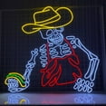 thumbnail image 3 of Handmadetneonsign Mexican Skeleton Taco Neon Sign, Mexican Food Wall Art Decor, Home Bar Pub Wall Decor, 3 of 5