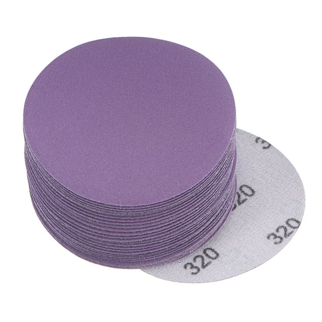 Unique Bargains 30 Pack 3-Inch Purple Sanding Discs 320 Grits Hook & Loop Professional Aluminum Oxide Sandpaper