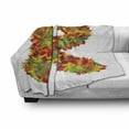 thumbnail image 3 of Letter R Soft Flannel Fleece Blanket, Floral R Made with Maple Leaves Bouquet Essence Autumn Inspirations Initials Theme, Cozy Plush for Indoor and Outdoor Use, 60" x 80", Multicolor, by Ambesonne, 3 of 6