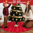 thumbnail image 5 of 48 Inch Christmas Tree Skirt – Velvet Plush Tree Mat, Soft Thickened Polyester with Red Ties, Single-Sided Printing, Available in 30in/36in/48in, Perfect for Holiday Xmas Tree Decoration, 5 of 7