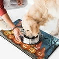 thumbnail image 2 of Happy Halloween Pumpkin Dog Mat for Food and Water Absorbent Water Non-Skid 17x30 Inch Dog Water Mat Spider Bat Pet Feeding Mat Dog Water Bowl Mat for Messy Drinker, 2 of 7