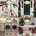 thumbnail image 6 of Christmas Kitchen Mats Set of 2, Christmas Decorations for Home Xmas Tree Holly Pine Branches Pinecones Winter Mat Xmas Decor Low-Profile Kitchen Rugs for Floor 17"X47"+17"X30" (Poinsettia), 6 of 6