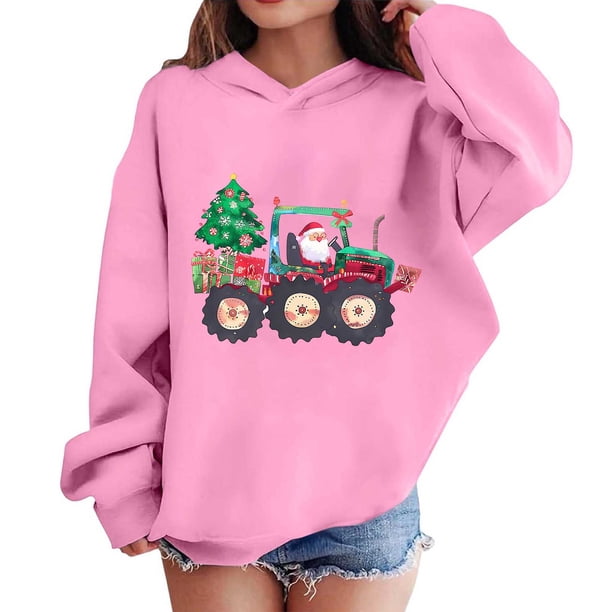 Sudaderas con capucha para niños y niñas, sudaderas navideñas con capucha para niños medianos y grandes, camisetas de manga larga, sudaderas para niños