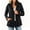 Black, variant on Long Sleeve Women Spring Fall Solid Color Zipper Coat Stand Collar Casual Military Anorak Jackets with Pocket