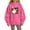 Pink, variant on Coerni Kids Girls Hoodies Sweatshirt Youth Preppy Long Sleeve Brushed Fleece Pullover Tween Girl Cute Hooded Fall Winter Clothes