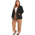 thumbnail image 3 of DARING DIVA Women's Plus Business Suit Blazer Button Work Blazer Jacket 1X Black, 3 of 6