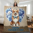thumbnail image 2 of Corgi Proud Dad Happy Father's Day Quilt Blanket Welsh Corgi Dog Lover Gifts Idea Cozy Comforter Throw Blanket - 02008, 2 of 5
