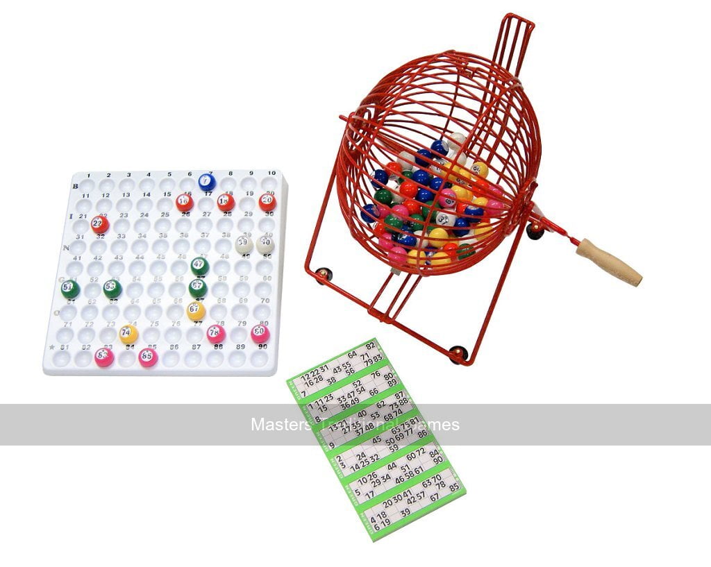 Standard Bingo Cage Set includes balls, tray and tickets