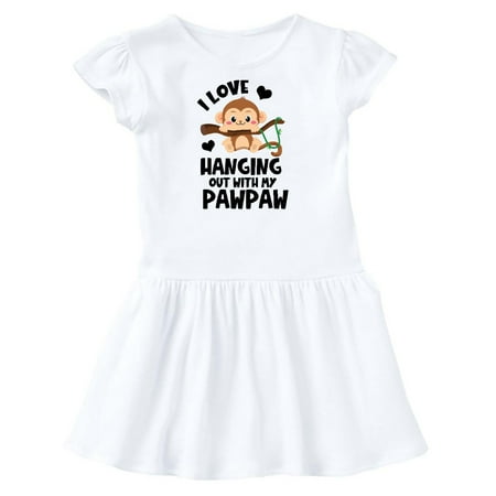 

Inktastic Monkey I Love Hanging out with My Pawpaw Gift Toddler Girl Dress