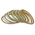 thumbnail image 4 of Efulgenz Indian Oxidized Jewelry Indian Bangle Set Plain Velvet Bangles with Crystal Rhinestone Bangles Bohemian Bracelet Metal Bangle Set Statement Jewelry for Women (26 Pcs), 4 of 6