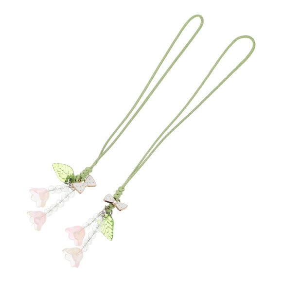 BEADCEST 2Ud Lanyard Cadena Con Charm Floral Para Colgar Móvil Llaves O Auto