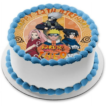 Naruto Shippuden Naruto Sasuke Sakura Kakashi Leaf Village Edible Cake Topper Image ABPID56740