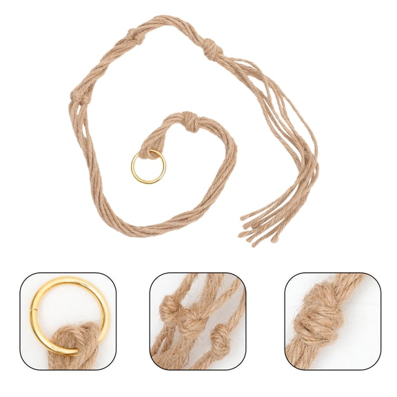 LOLIPPYY Natural Jute Plant Hanger Cotton Rope Basket Light Brown for Indoor Use