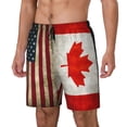 thumbnail image 5 of Mens America Canada Flag Swimming Trunks with Compression Liner Beach Quick Dry Swim Shorts, 5 of 6