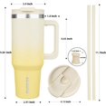 thumbnail image 3 of Baomifa Gobelet 40 oz avec Poignée Gobelets Isolés avec Couvercle et Paille Tasse Thermique en Acier Inoxydable, Citron, 3 of 4