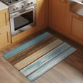 thumbnail image 2 of 2x3 Ft Entryway Area Rug, Blue Brown Kitchen Rug Runner Washable Floor Mat, Farmhouse Rustic Wooden Plank Board Non Slip Indoor Door Mat Throw Carpet for Bathroom Living Room Bedroom, 2 of 8