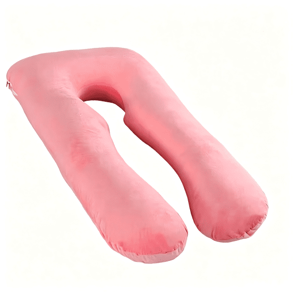 47inch U-Shaped Pregnancy Pillow, Full Body Maternity Pillow for Side Sleeper with Removable Velvet Cover, Cocoa Powder