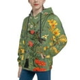 thumbnail image 2 of Balery Botanical Garden With Cats Pattern Boys Hoodie, Youth Pullover Hooded Sweatshirt, Kangaroo Pocket Hoodie for Kids Girls -, 2 of 6